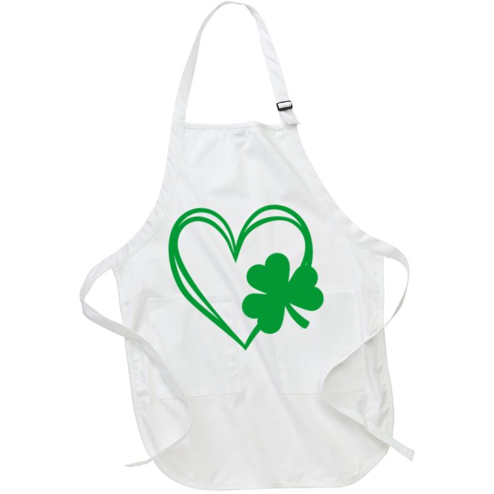 St Patricks Day Shamrock Heart Apron
