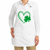 St Patricks Day Shamrock Heart Apron