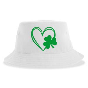 St Patricks Day Shamrock Heart Sustainable Bucket Hat