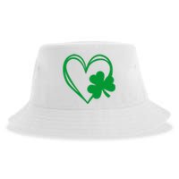 St Patricks Day Shamrock Heart Sustainable Bucket Hat