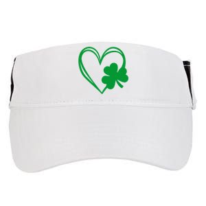 St Patricks Day Shamrock Heart Adult Drive Performance Visor