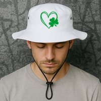 St Patricks Day Shamrock Heart Bucket Hat
