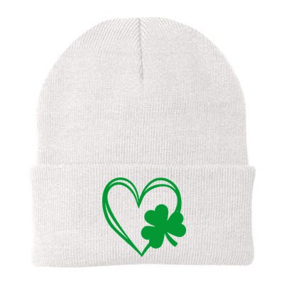 St Patricks Day Shamrock Heart Beanie
