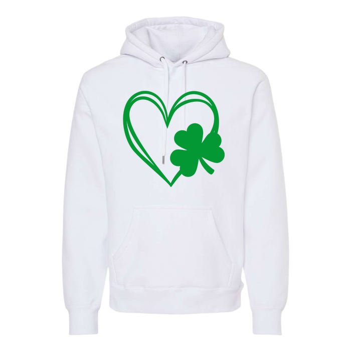 St Patricks Day Shamrock Heart Premium Hoodie