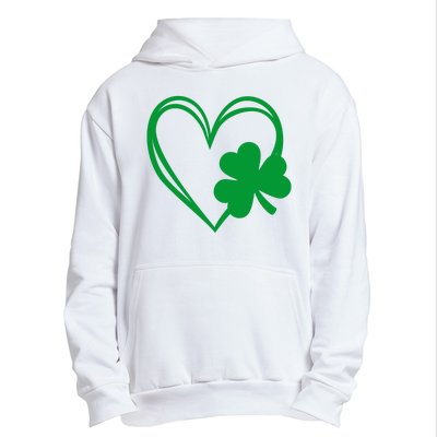 St Patricks Day Shamrock Heart Urban Pullover Hoodie