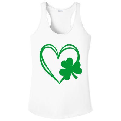 St Patricks Day Shamrock Heart Ladies PosiCharge Competitor Racerback Tank
