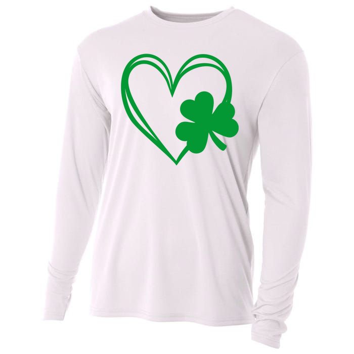 St Patricks Day Shamrock Heart Cooling Performance Long Sleeve Crew