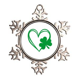 St Patricks Day Shamrock Heart Metallic Star Ornament