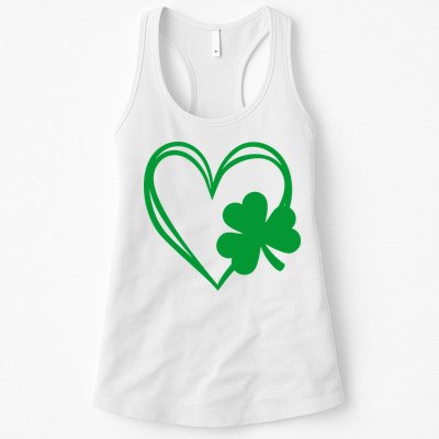 St Patricks Day Shamrock Heart Womens Tank Top