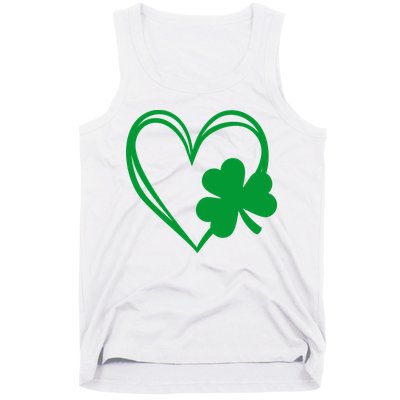 St Patricks Day Shamrock Heart Tank Top