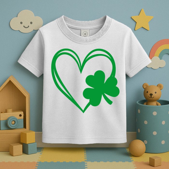 St Patricks Day Shamrock Heart Toddler T-Shirt