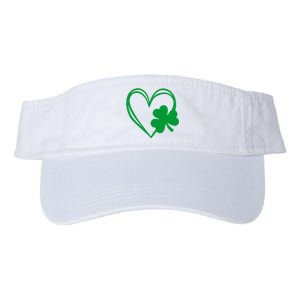 St Patricks Day Shamrock Heart Valucap Bio-Washed Visor