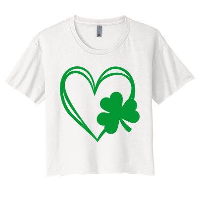St Patricks Day Shamrock Heart Crop Top