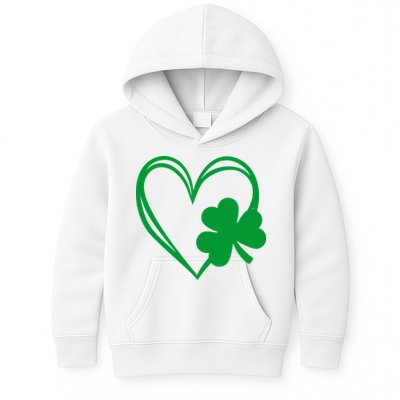 St Patricks Day Shamrock Heart Kids Hoodie