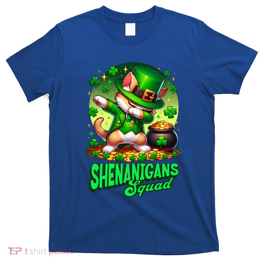 St PatrickS Day Shenanigans Squad Cat Leprechaun Kitten Cute Gift T-Shirt