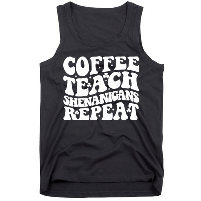 St Patricks Day Teachers Design For Teacher Who Loves Coffee Tank Top