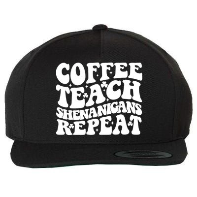 St Patricks Day Teachers Design For Teacher Who Loves Coffee Wool Snapback Cap