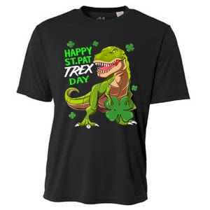 St Patricks Day Dinosaur Dino Saurus Irish Shamrock Boy Cooling Performance Crew T-Shirt