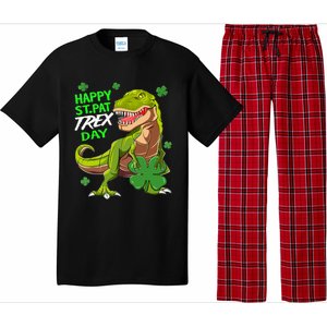 St Patricks Day Dinosaur Dino Saurus Irish Shamrock Boy Pajama Set