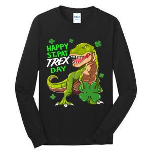 St Patricks Day Dinosaur Dino Saurus Irish Shamrock Boy Tall Long Sleeve T-Shirt