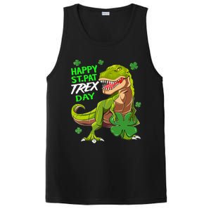 St Patricks Day Dinosaur Dino Saurus Irish Shamrock Boy PosiCharge Competitor Tank