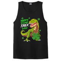 St Patricks Day Dinosaur Dino Saurus Irish Shamrock Boy PosiCharge Competitor Tank