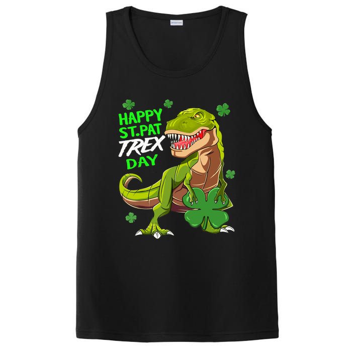 St Patricks Day Dinosaur Dino Saurus Irish Shamrock Boy PosiCharge Competitor Tank