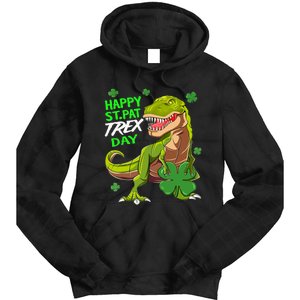 St Patricks Day Dinosaur Dino Saurus Irish Shamrock Boy Tie Dye Hoodie