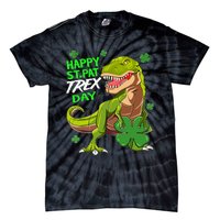 St Patricks Day Dinosaur Dino Saurus Irish Shamrock Boy Tie-Dye T-Shirt