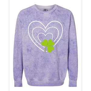 Saint Patrick's Day Green Heart Lucky Charmss Paddy's Day Colorblast Crewneck Sweatshirt