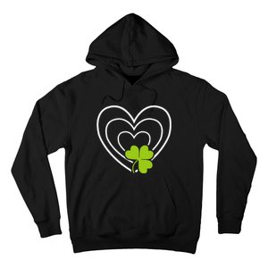 Saint Patrick's Day Green Heart Lucky Charmss Paddy's Day Hoodie