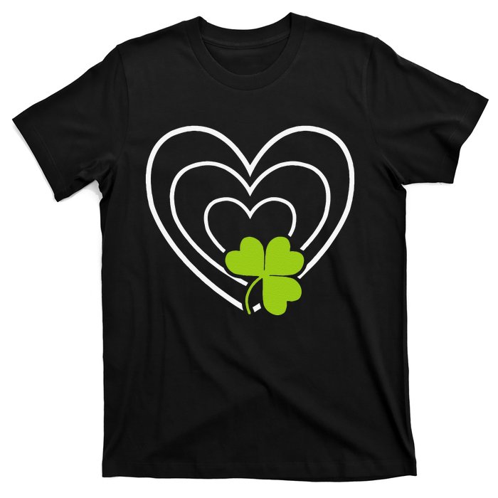 Saint Patrick's Day Green Heart Lucky Charmss Paddy's Day T-Shirt