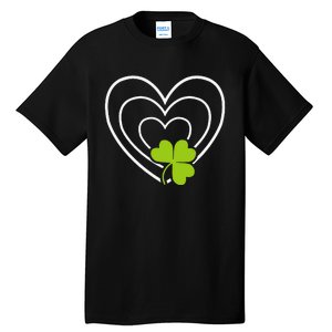 Saint Patrick's Day Green Heart Lucky Charmss Paddy's Day Tall T-Shirt