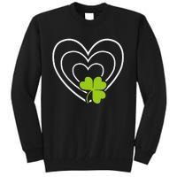 Saint Patrick's Day Green Heart Lucky Charmss Paddy's Day Tall Sweatshirt