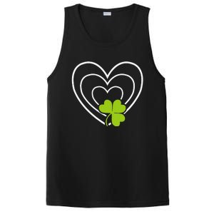 Saint Patrick's Day Green Heart Lucky Charmss Paddy's Day PosiCharge Competitor Tank