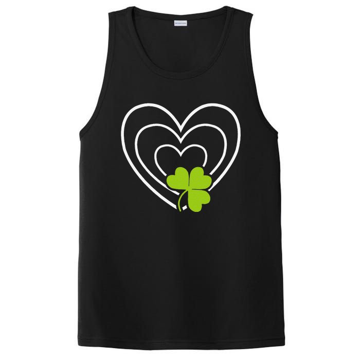 Saint Patrick's Day Green Heart Lucky Charmss Paddy's Day PosiCharge Competitor Tank