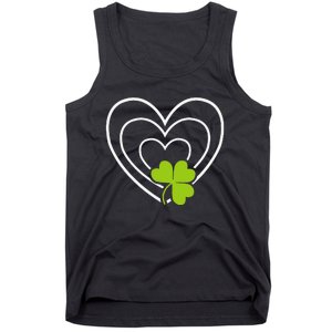 Saint Patrick's Day Green Heart Lucky Charmss Paddy's Day Tank Top