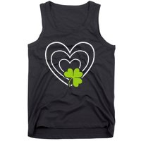 Saint Patrick's Day Green Heart Lucky Charmss Paddy's Day Tank Top