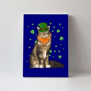 St Patricks Day Maine Coon Cat Shamrock Gift Canvas