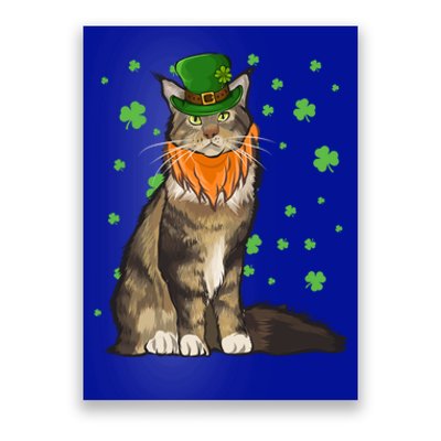 St Patricks Day Maine Coon Cat Shamrock Gift Poster