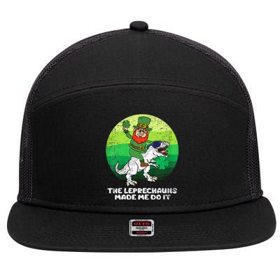 St Patricks Day The Leprechauns Made Me Do It 7 Panel Mesh Trucker Snapback Hat