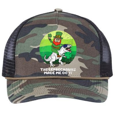 St Patricks Day The Leprechauns Made Me Do It Retro Rope Trucker Hat Cap