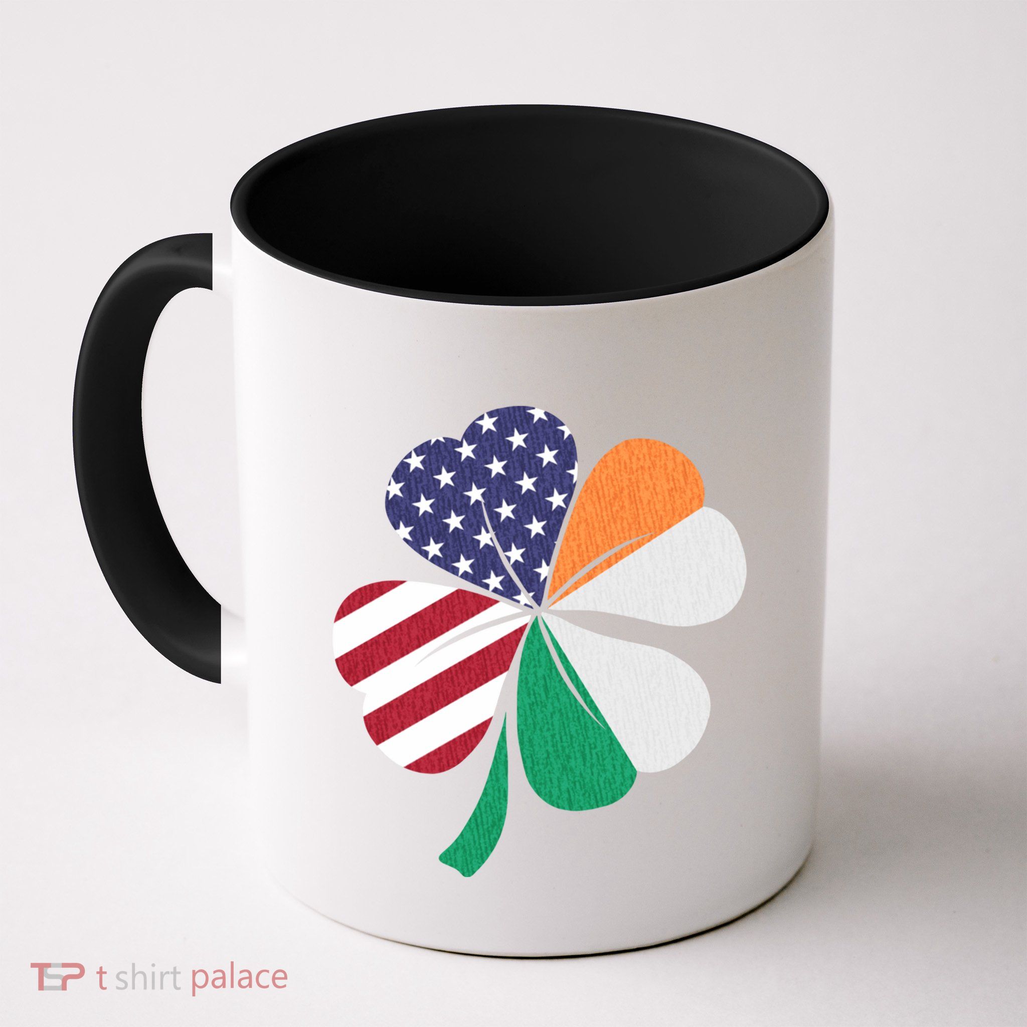 St Patricks Day Irish American Flag Shamrock Patriotic Gift Funny Gift Mug