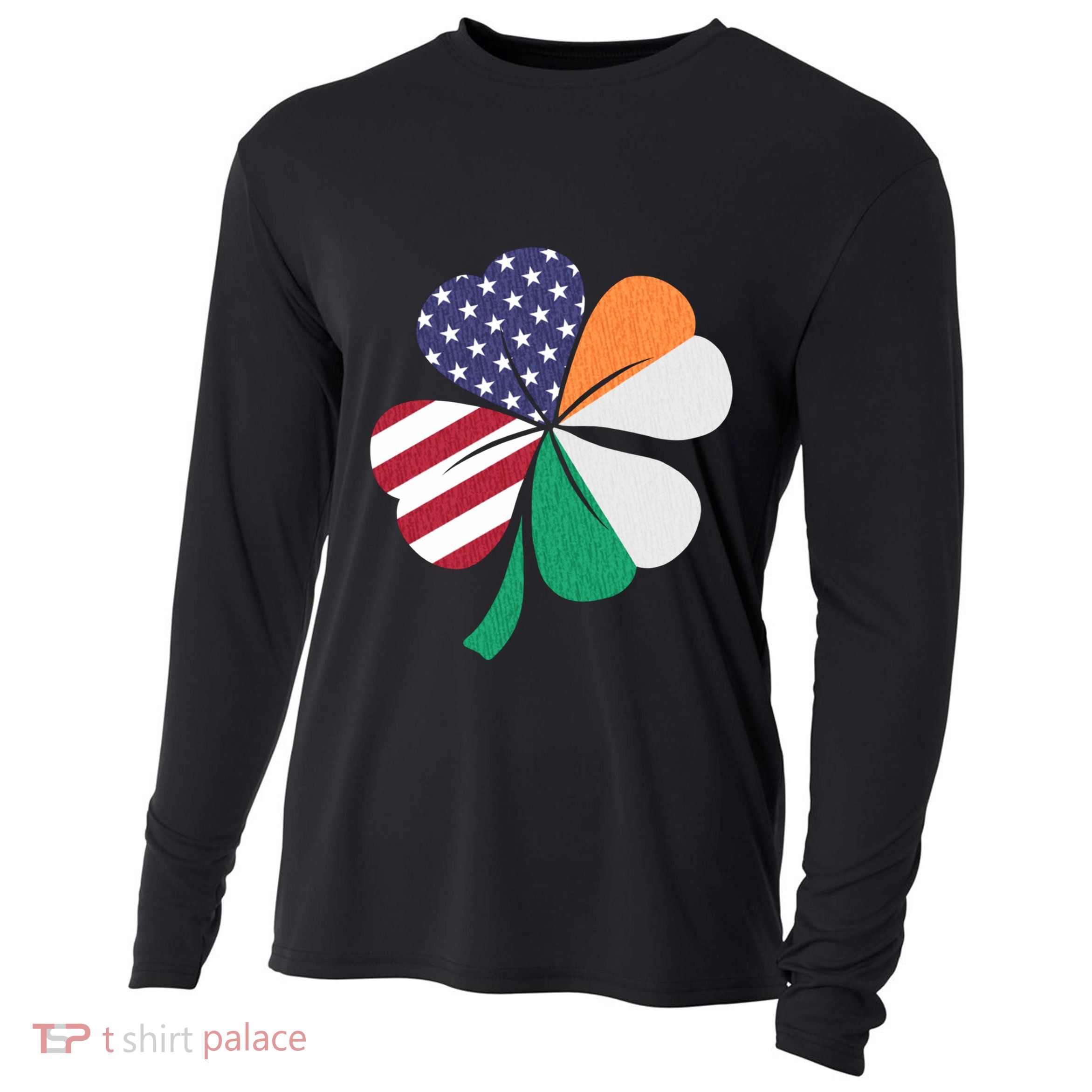 St Patricks Day Irish American Flag Shamrock Patriotic Gift Funny Gift Cooling Performance Long Sleeve Crew