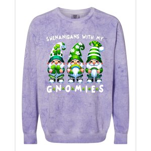 St Patricks Day Shenanigans With My Gnomies Colorblast Crewneck Sweatshirt