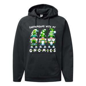 St Patricks Day Shenanigans With My Gnomies Performance Fleece Hoodie