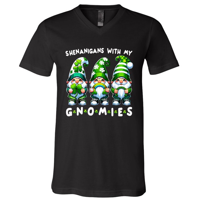 St Patricks Day Shenanigans With My Gnomies V-Neck T-Shirt