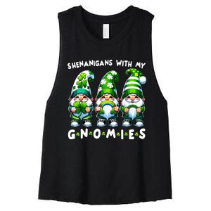 St Patricks Day Shenanigans With My Gnomies Women's Racerback Cropped Tank