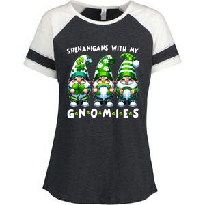 St Patricks Day Shenanigans With My Gnomies Enza Ladies Jersey Colorblock Tee