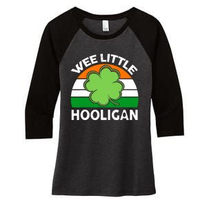 St Patricks Day Shirts Wee Little Hooligan Funny Women's Tri-Blend 3/4-Sleeve Raglan Shirt